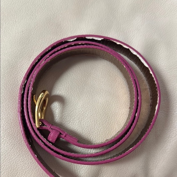Michael Michael Kors Textured Pink Leather Belt - Picture 11 of 12